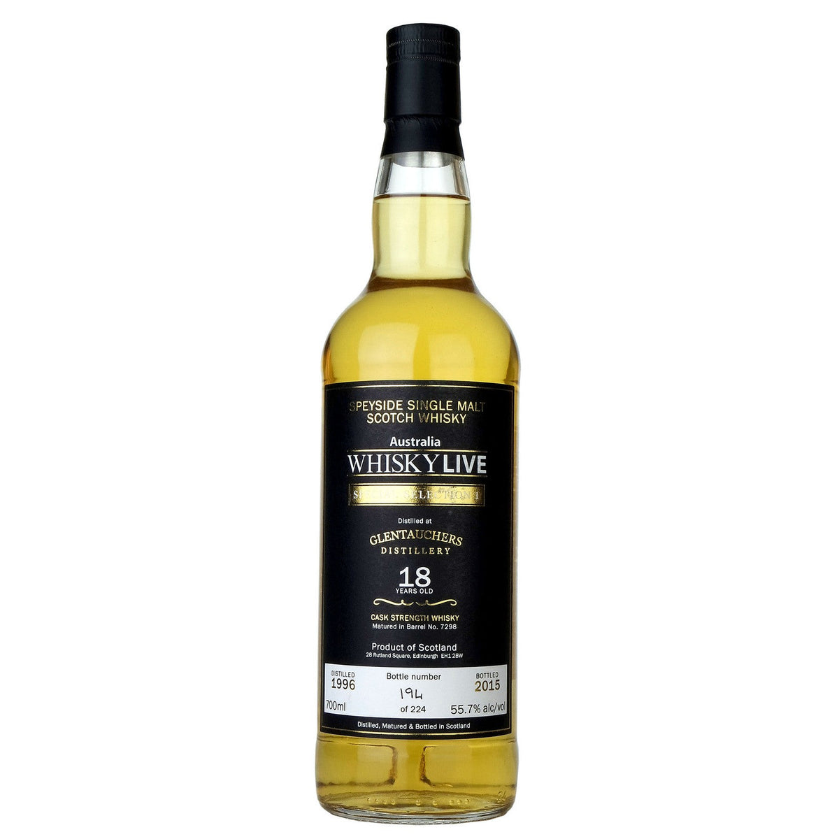 Glentauchers 18 Year Old Single Cask Whisky Live Australia Exclusive Whisky 700ml