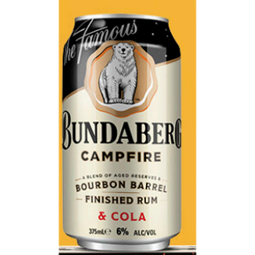 Bundaberg Campfire Bourbon Barrel Rum and Cola Cans 375ml