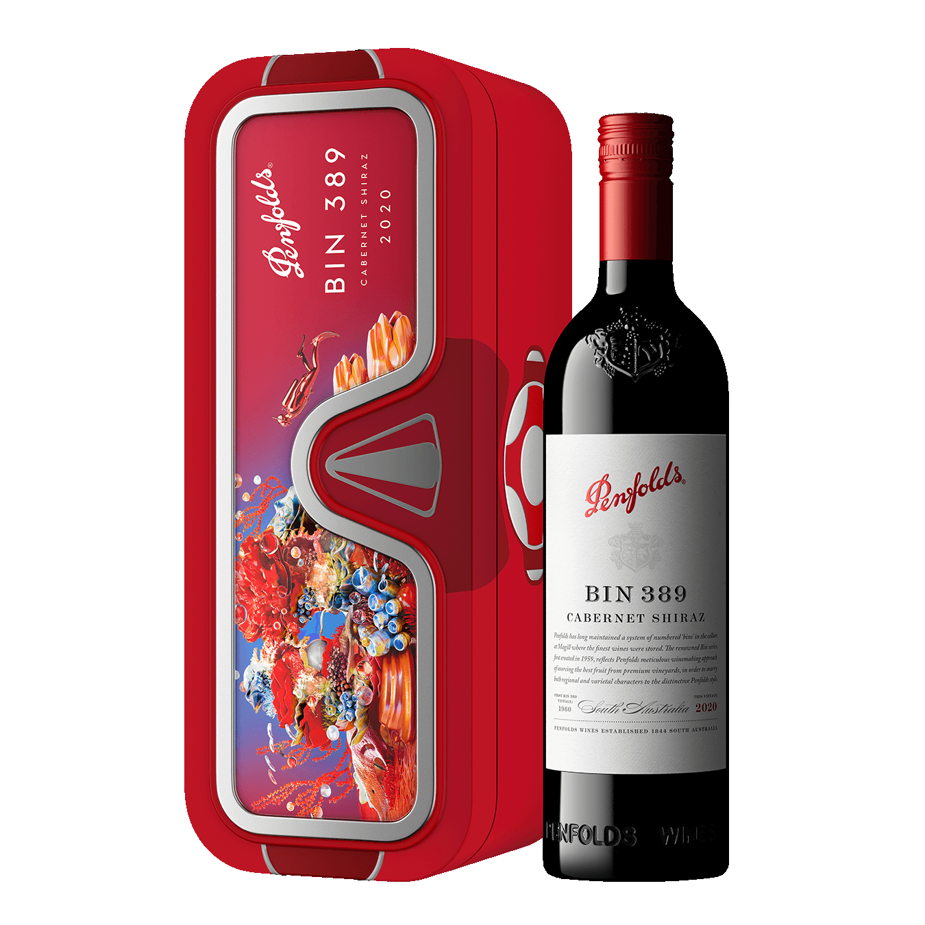 Penfolds 2020 Bin 389 Shiraz Cabernet Deep Sea Gift Pack 750ml