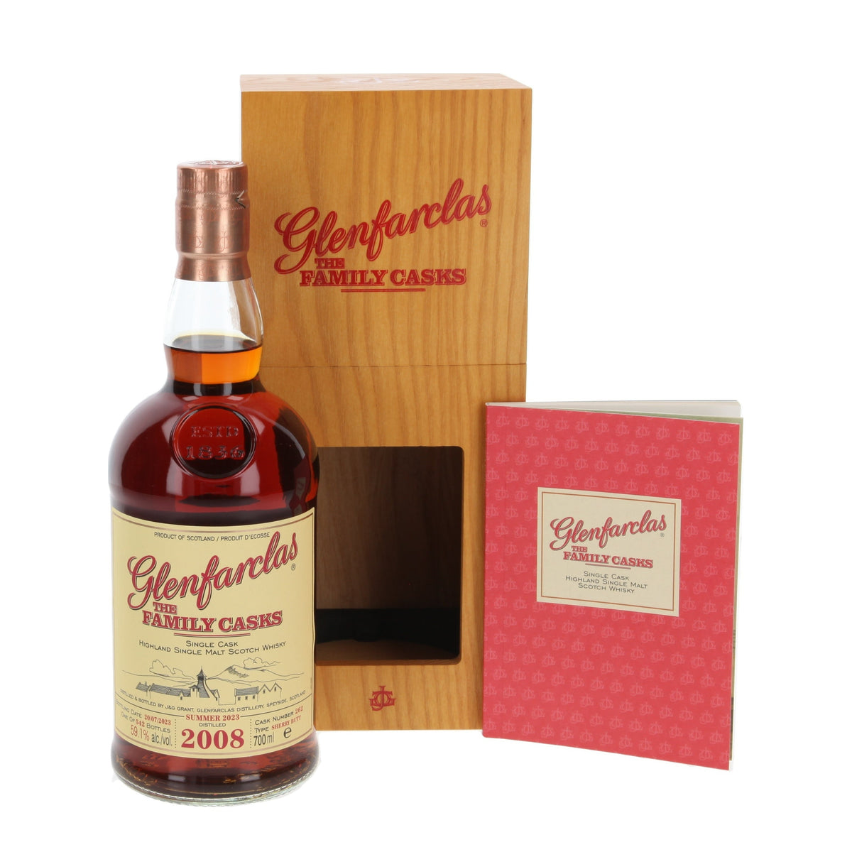 Glenfarclas 2008 15 Year Old Family Casks Sherry Butt Whisky 700ml